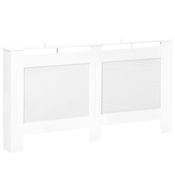 Elementskydd/Radiatorskydd - MDF med lameller - 151,5 x 19 x 82 cm - För vardagsrum/sovrum/hall - Vit