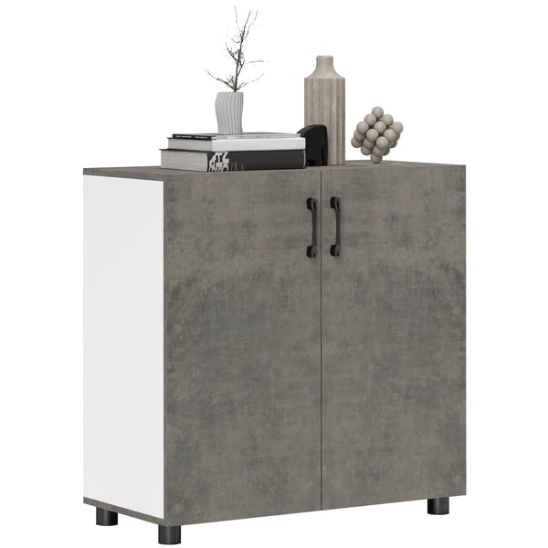Vardagsrum Sideboard/Skänk - Kompakt, Modern, Med Hylla, Mjukstängande Dörrar, 80 x 37 x 80 cm - Grå