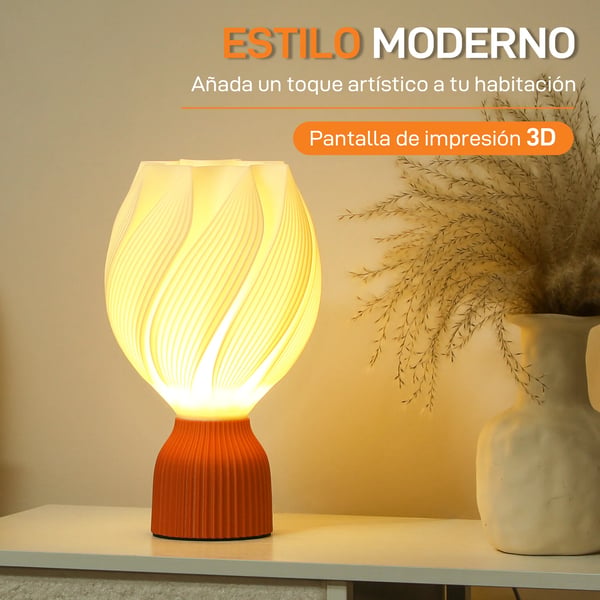 3D LED bordslampa - Bords-/skrivbordslampa - Blombladsdesign - Varmt ljus - Ø16,5×28 cm - 249–2000 lm - DC - Vit