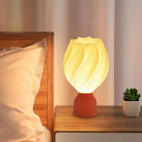 3D LED bordslampa - Bords-/skrivbordslampa - Blombladsdesign - Varmt ljus - Ø16,5×28 cm - 249–2000 lm - DC - Vit