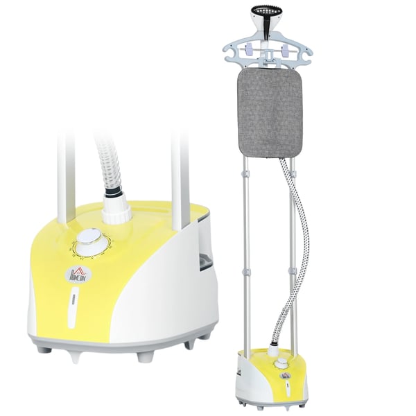 Klädsteamer - Vertikal golvmodell - 1950 W - 2 l vattentank - 11 temperaturlägen - Teleskopstång - Gul