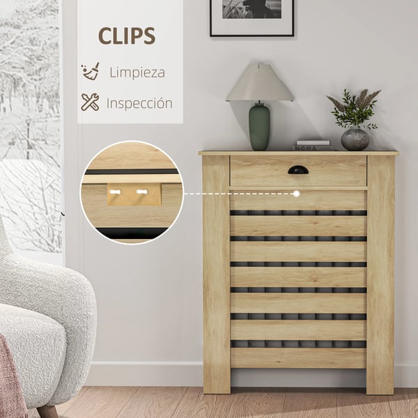 Radiatorskydd - Elementskydd - Med Låda - MDF - 78 x 19 x 95,5 cm - För Vardagsrum Sovrum Hall - Brun