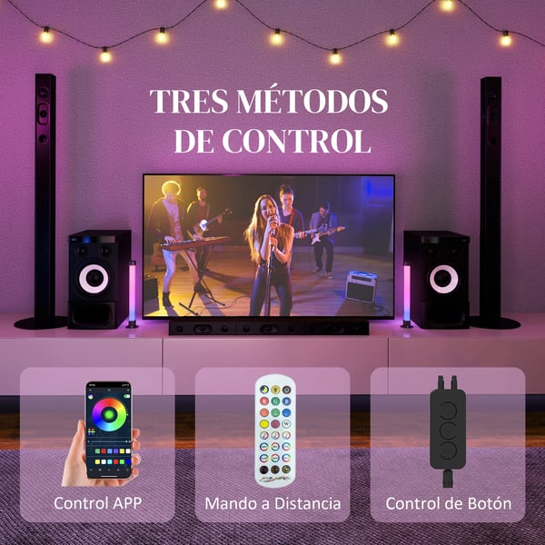 Smart bordslampor - Set - App-styrning - Bluetooth - Musiksynk - Timer - DC-ström - 249–2000 lm - Vit