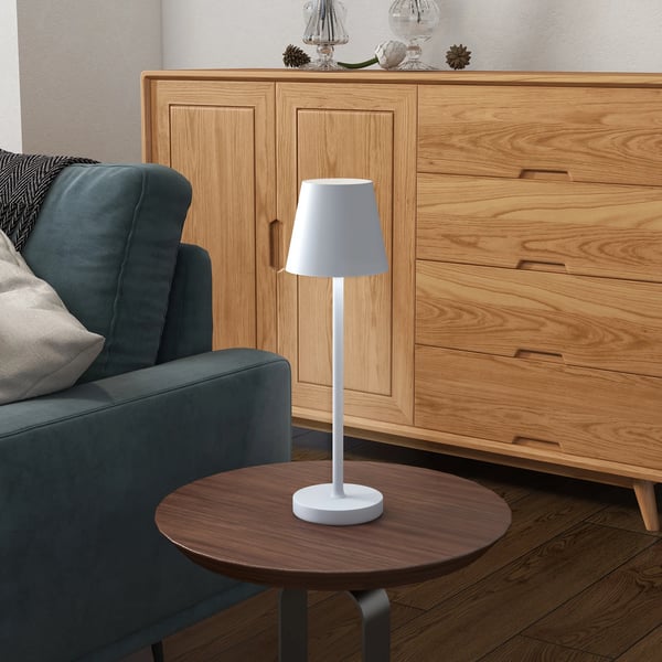 Trådlös Bordslampa - Sänglampa - USB‑C Uppladdningsbar - LED - 3 Färgtemperaturer - 249–2000 lm - Ø11,2×36,5 cm - Grå