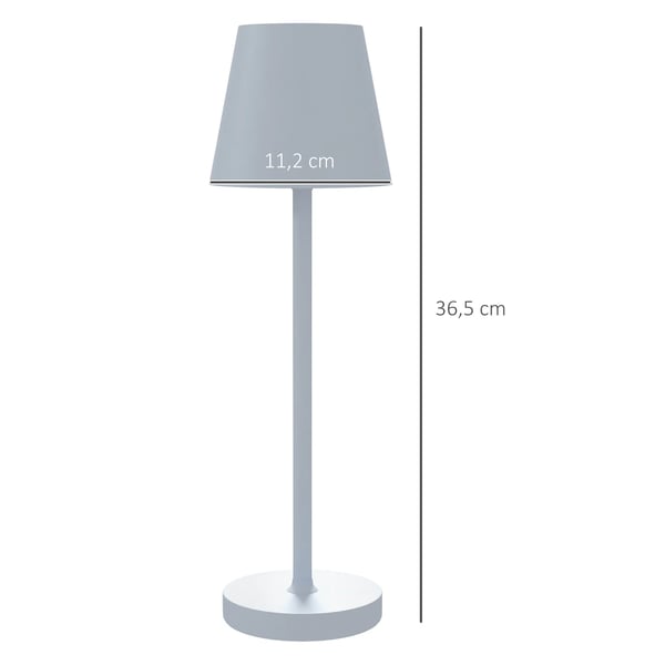 Trådlös Bordslampa - Sänglampa - USB‑C Uppladdningsbar - LED - 3 Färgtemperaturer - 249–2000 lm - Ø11,2×36,5 cm - Grå