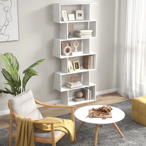 Badrumshylla - Vägghylla - 6 hyllplan - 80 x 23 x 192 cm - Vit