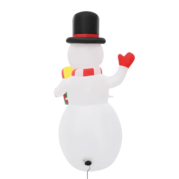 Oppustelig snemand - Juledekoration - 1,5 m - LED-lys - Roterende farvelys - EU-stik - Multifarvet