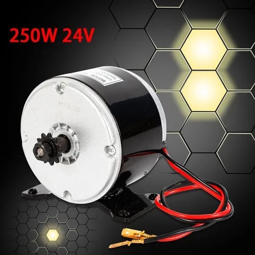 Elektrisk DC-motor - MY1016 - 24 V 250 W - Børstet - 2750 rpm - Til minibike - Sort