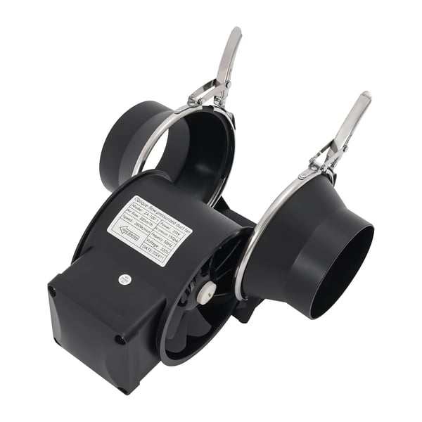 Ventilator - Kanal-/Udsugningsventilator 220 V AC - Støjsvag - Bad Køkken Toilet - Væg-/Kanalmontering - Sort