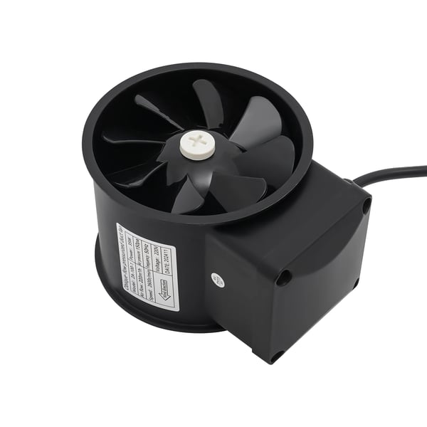 Ventilator - Kanal-/Udsugningsventilator 220 V AC - Støjsvag - Bad Køkken Toilet - Væg-/Kanalmontering - Sort