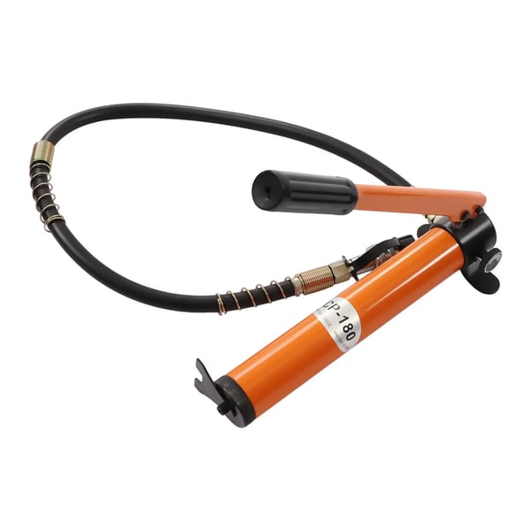 CP-180 - Manuell hydraulisk handpump - 70 MPa Tryck - 1 m Högtrycksslang - 350 ml Oljereservoar - Stål - Orange