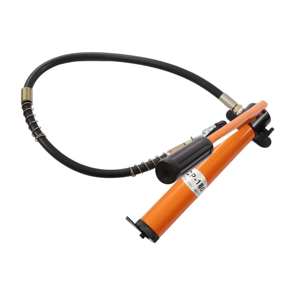 CP-180 - Manuel hydraulisk håndpumpe - 70 MPa Tryk - 1 m Højtryksslange - 350 ml Olietank - Stål - Orange