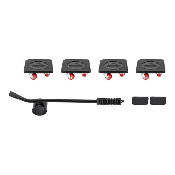 Möbelflyttare - Dollyhjul 4-pack - Fyrkantig - 360° Roterande - PVC - Tjocklek 1,1 cm - Svart/Vitt