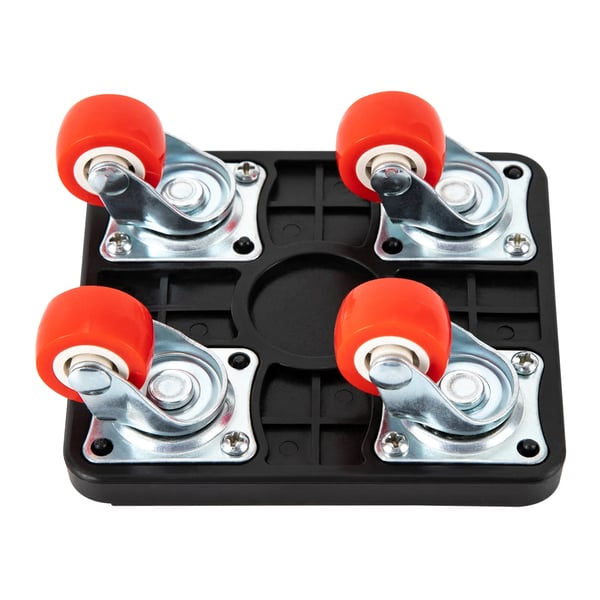 Møbelflyttere - Flyttehjul 4-pak - Firkantet - 360° Roterende - PVC - Tykkelse 1,1 cm - Sort/Hvid