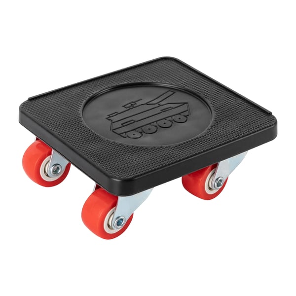 Møbelflyttere - Flyttehjul 4-pak - Firkantet - 360° Roterende - PVC - Tykkelse 1,1 cm - Sort/Hvid