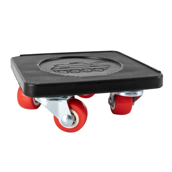 Møbelflyttere - Flyttehjul 4-pak - Firkantet - 360° Roterende - PVC - Tykkelse 1,1 cm - Sort/Hvid