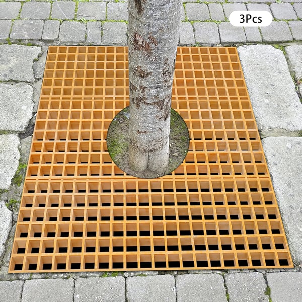 Renderist - FRP glasfiberrist - 3-pak - 80×24×3,8 cm - Maskestørrelse 3,1×3,1 cm - Bæreevne 500 kg - Gul
