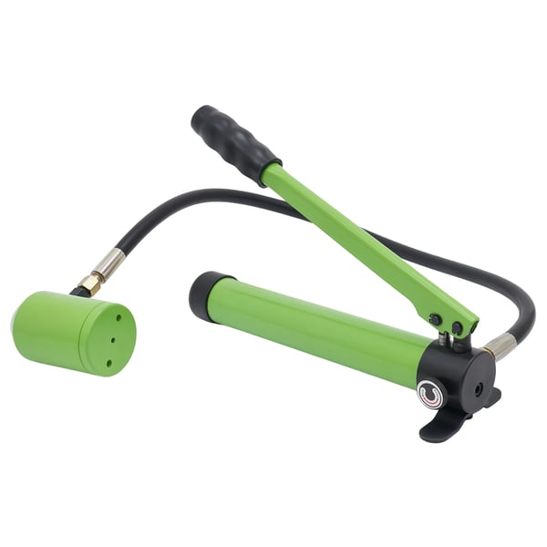Hydraulinen reikästanssisarja - Käsipumppu - 80 kN - 6 matriisia - 1,27/1,9/2,54/3,18/3,81/5,08 cm - Vihreä
