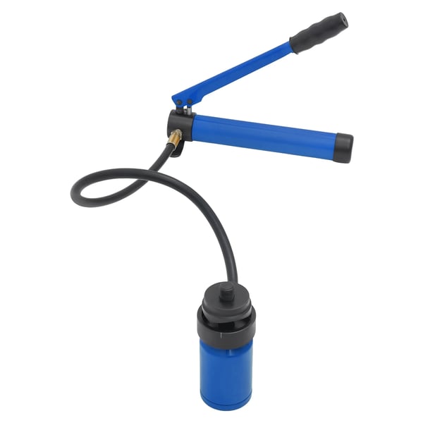 Hydraulisk hulstansesæt - 80 kN - Manuel håndpumpe - 6 matricer 1,27–5,08 cm - Blå