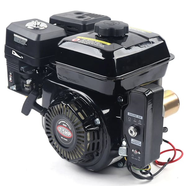Benzinmotor - Gokart motor - Firetakt - Effekt 7,5 hk 3600 rpm - Slagvolumen 212 cc - Elstart - Luftkølet - Brændstoftank 3,8 l