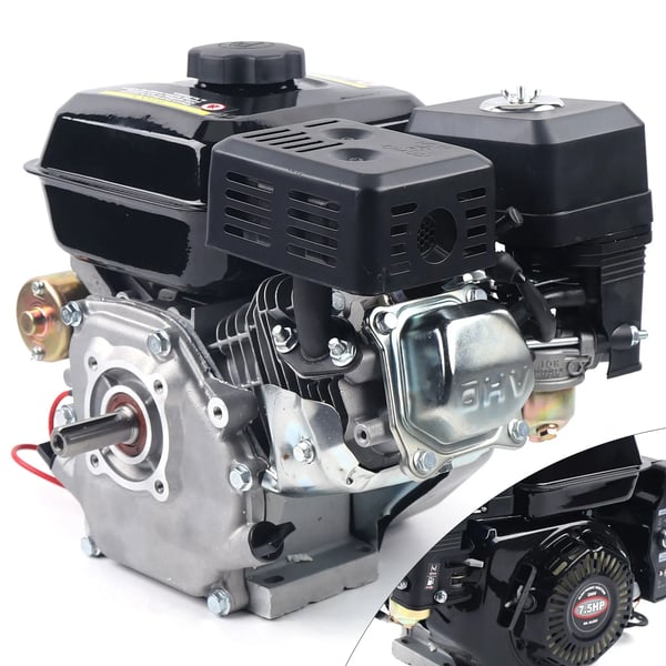 Benzinmotor - Gokart motor - Firetakt - Effekt 7,5 hk 3600 rpm - Slagvolumen 212 cc - Elstart - Luftkølet - Brændstoftank 3,8 l