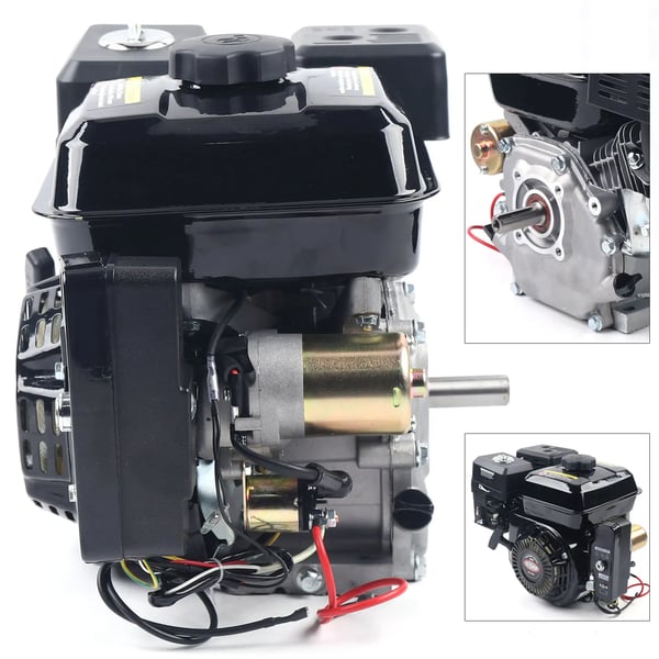 Benzinmotor - Gokart motor - Firetakt - Effekt 7,5 hk 3600 rpm - Slagvolumen 212 cc - Elstart - Luftkølet - Brændstoftank 3,8 l