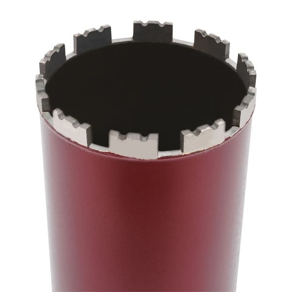 Diamantkærnebor - Borekrone Ø112 mm - M22 Gevind - Effektiv boredybde 41 cm - Til våd & tør beton - Total længde 45 cm - Rød