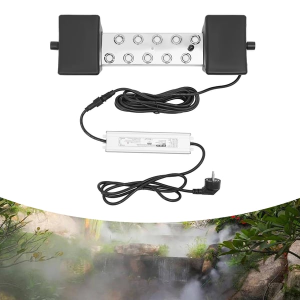 Ultralyd tågegenerator - Mist Maker/Fogger - 10 hoveder - 300 W - 220 V - Kapacitet <1 l - Sort