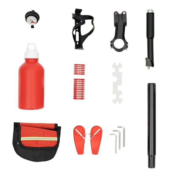Børnecykel - Mountainbike - 7 Gear - 50 cm Hjul - Bagdæmpning - Kulfiberfælge - Fælgbremse Foran, Fodbremse Bag - Skærme & Flaskeholder - Sort