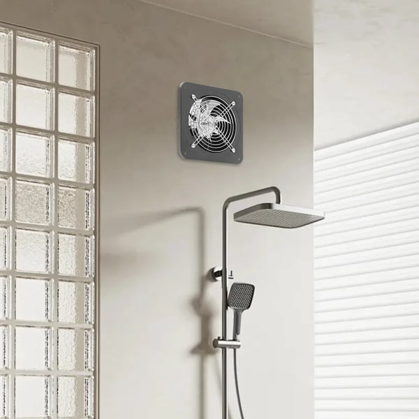 Poistoilmapuhallin - Seinä/Ikkuna - 15 cm, 40 W, 110 V 60 Hz, Kuparimoottori 2600 rpm, Metalli (Rauta), 60–70 dB - Musta