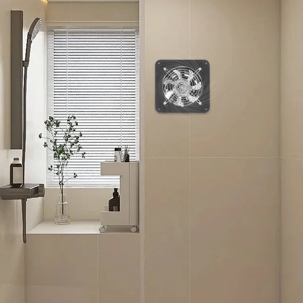 Poistoilmapuhallin - Seinä/Ikkuna - 15 cm, 40 W, 110 V 60 Hz, Kuparimoottori 2600 rpm, Metalli (Rauta), 60–70 dB - Musta