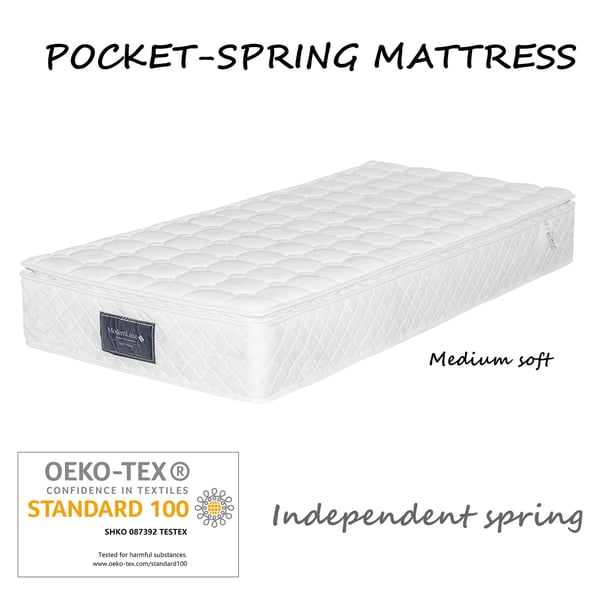Madras - 160x200x25 cm springmadras - 7 zoner koldskum - H3 fasthed - Pocketfjedre - OEKO-TEX certificeret