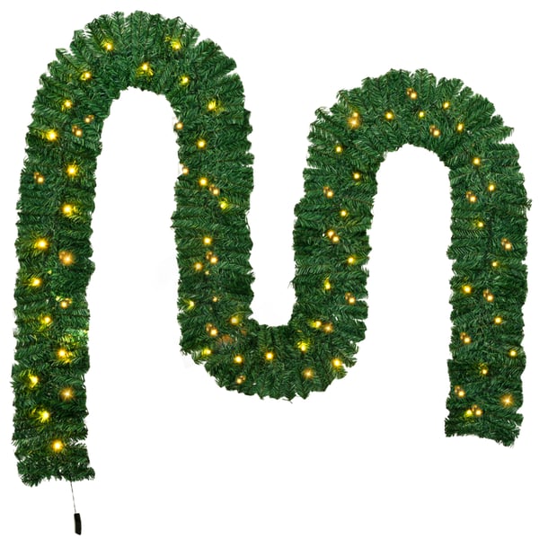 LED Guirlande - 10 m Lyskæde - 100 LED - Halmmateriale - Indendørs - Jubilæum/Hjemmedekoration - Fluorescerende Gul