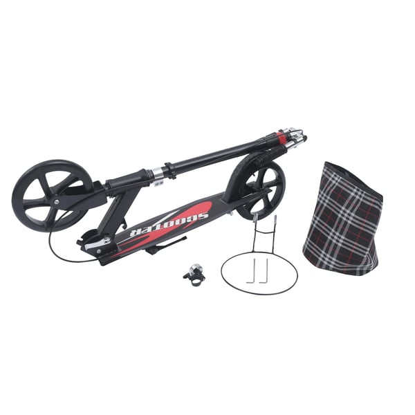 Taitettava Potkulauta - City Potkulauta - Korkeussäädettävä 91–106 cm - Isot 21 cm Renkaat - Kantavuus 150 kg - Kori 2,27 kg - Musta