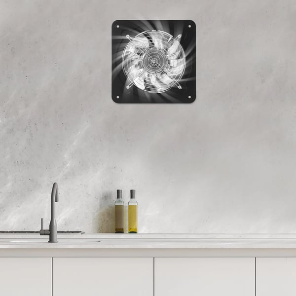 Udsugningsventilator - Vægmonteret ventilationsblæser - 80 W - 2600 o/min - 50–60 dB - US/EU-stik - Metalhus - Sort