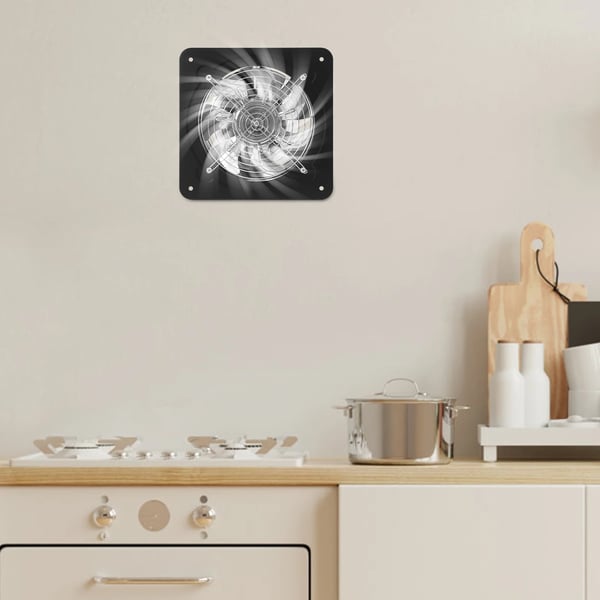Udsugningsventilator - Vægmonteret ventilationsblæser - 80 W - 2600 o/min - 50–60 dB - US/EU-stik - Metalhus - Sort
