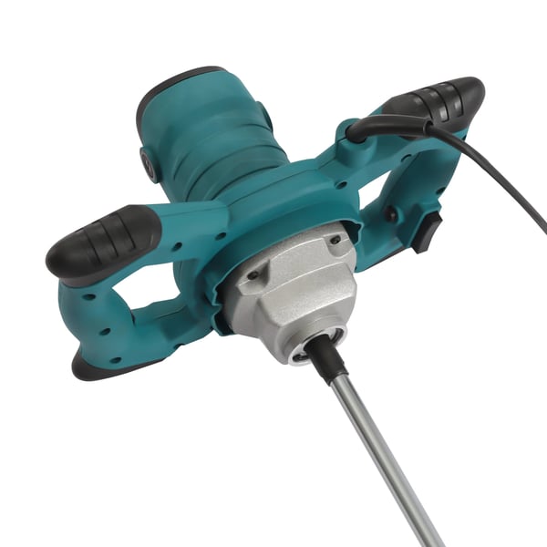 Elektrisk betonblander - Håndholdt mørtelmixer - 2100 W - 6 hastigheder - 0–800 omdr./min - S-formet rørepind