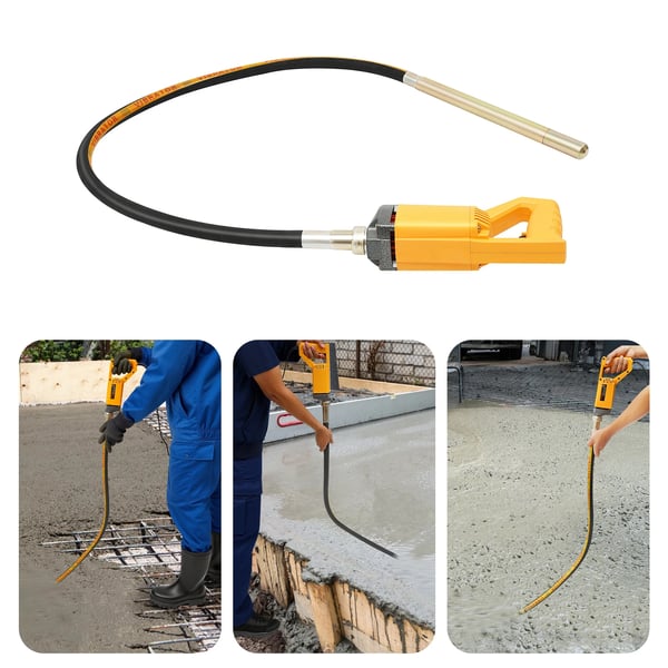 Betonvibrator - Intern stav-/flaskevibrator - 1300 W - 220 V - 35 mm hoved - 4000 omdr./min - Gul