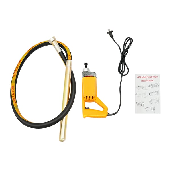 Betonvibrator - Intern stav-/flaskevibrator - 1300 W - 220 V - 35 mm hoved - 4000 omdr./min - Gul
