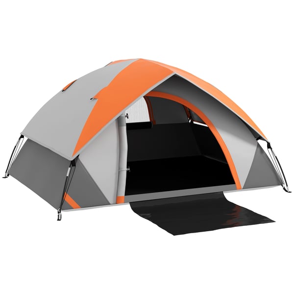 Campingtält - 2-personers fyrsäsong - Vattenpelare 3000 mm - 201T polyester - 210×150×110 cm - Lätt - Dörr/fönster & bärväska - Grå