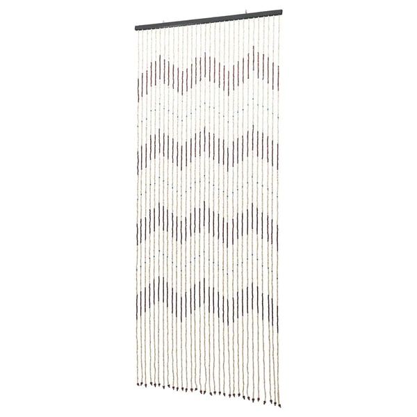 Ovihelmiverho - Puinen helmiverho - 220×90 cm - Kattoasennus - Läpikuultava 41–85% - Kaksikerroksinen - 1 paneeli - Kärpässuoja - Ruskea