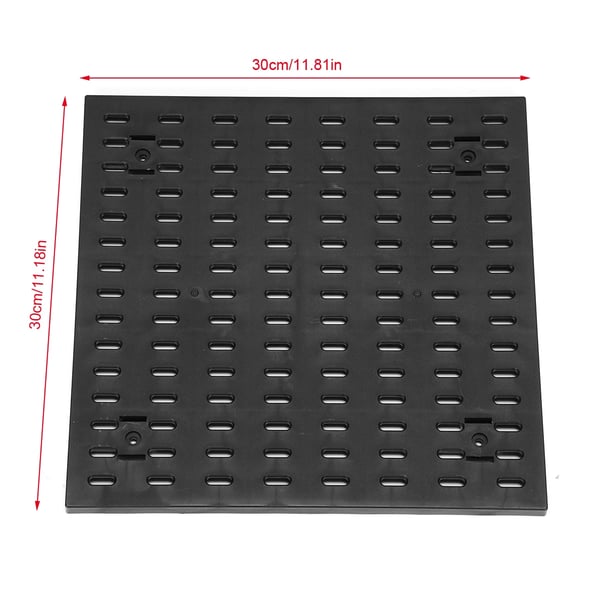 Pegboard Vægpanel - Opbevaringssæt - Hylder og kroge - DIY hulplade - Vægmonteret - Sort