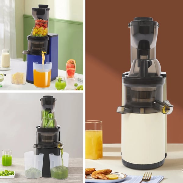 Frugt- og grøntsagsjuicer - Elektrisk - 800 W - op til 500 ml - 2 kopper - EU-stik 220–240 V - Beige