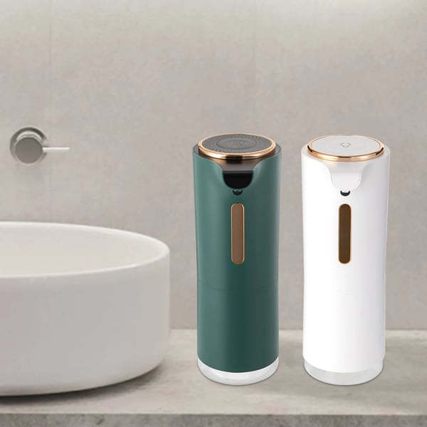 Skumsæbedispenser - Automatisk med sensor - USB-opladning 5V/1A - 250 ml beholder - Berøringsfri til badeværelse - Ladetid 3–4 t - Hvid