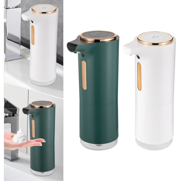 Skumsæbedispenser - Automatisk med sensor - USB-opladning 5V/1A - 250 ml beholder - Berøringsfri til badeværelse - Ladetid 3–4 t - Hvid