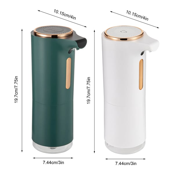 Skumsæbedispenser - Automatisk med sensor - USB-opladning 5V/1A - 250 ml beholder - Berøringsfri til badeværelse - Ladetid 3–4 t - Hvid
