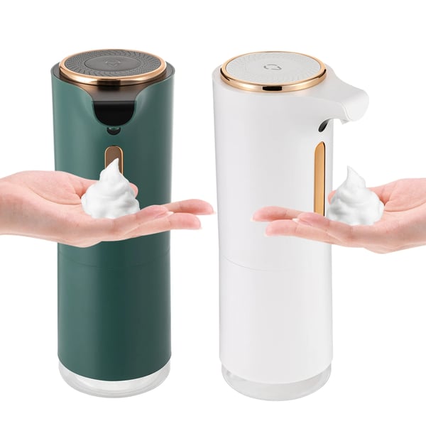Skumsæbedispenser - Automatisk med sensor - USB-opladning 5V/1A - 250 ml beholder - Berøringsfri til badeværelse - Ladetid 3–4 t - Hvid