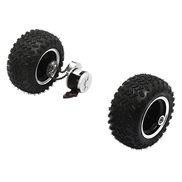 El-scooter ombygningssæt - Dobbelt hjulsæt - Børstet gearmotor - 250 W - 24 V - 25,4 cm hjul - Bakgear - Tommelgas - Sort