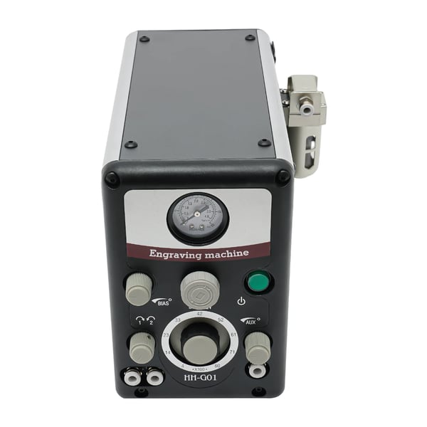 Smyckesgravyrmaskin - Pneumatisk med fotpedal - För mikroinfattning - 80 W - EU-kontakt - Justerbart lufttryck 0–60 PSI - 400–8000 RPM - Svart