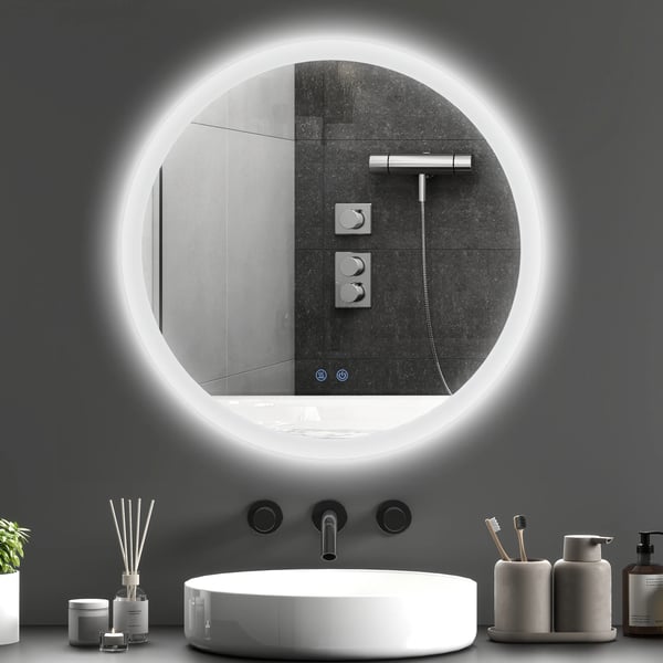 Rund badrumsspegel - LED-spegel - Ø60 cm - Imfri - 3 Färgtemperaturer - Minnesfunktion - Touch-kontroll - Krom
